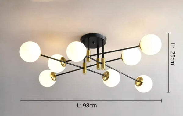 Suspension Moderniste Globe Aurora – 8 Lampes