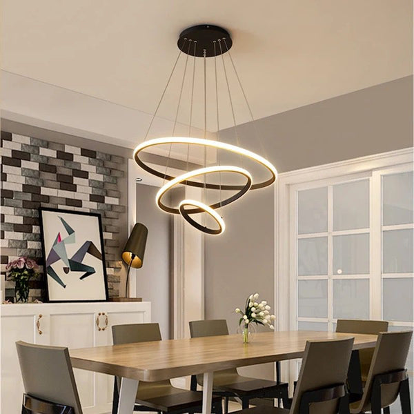 Suspension LED Moderne en Forme d'Anneaux Entrelacés – Design Contemporain et Élégant