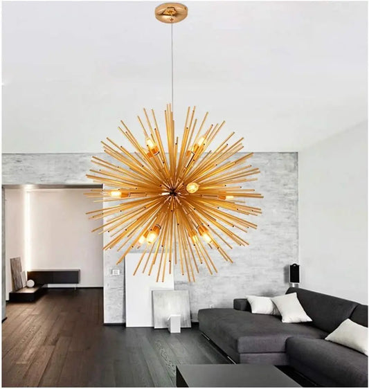 Suspension Solaire Dorée – Éclat Moderne Pour Intérieurs Contemporains - Concept Darna