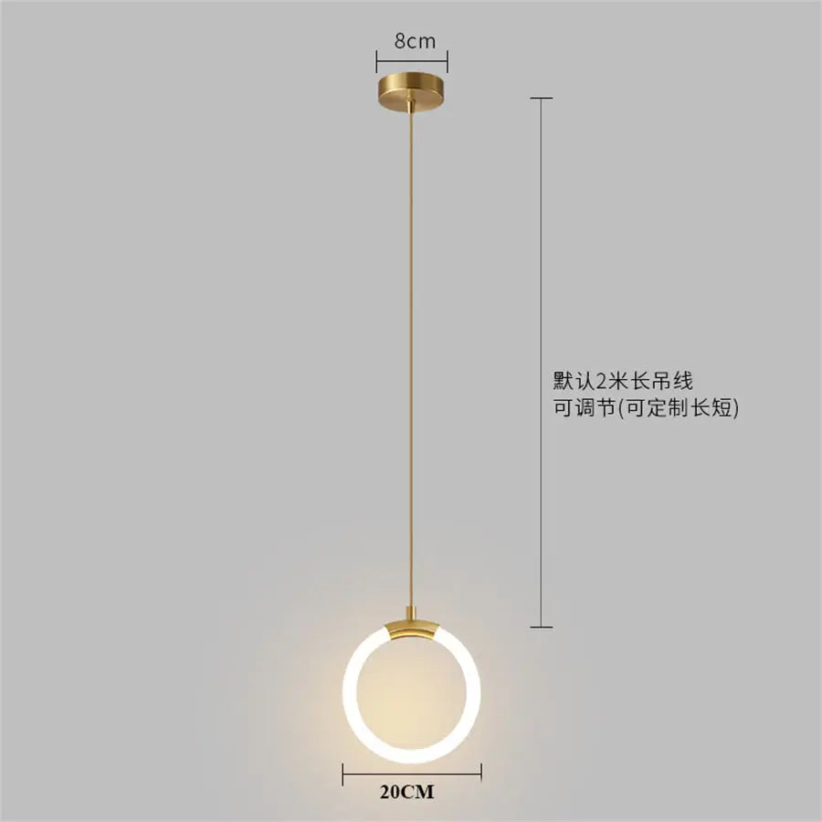 Suspension LED Moderne Ronde en Laiton - Concept Darna