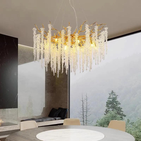 Lustre Contemporain en Cristal "Cascade Lumineuse