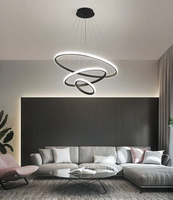 Suspension LED Moderne en Forme d'Anneaux Entrelacés – Design Contemporain et Élégant