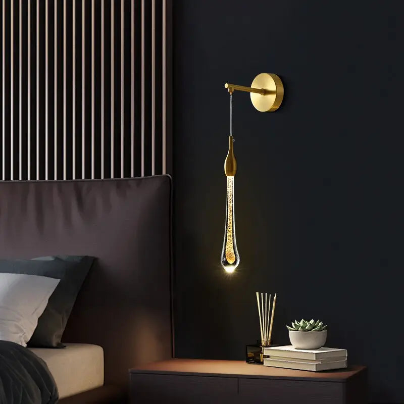 Applique Murale LED Design Goutte d'Eau en Laiton – Élégance Contemporaine pour Chambres - Concept Darna